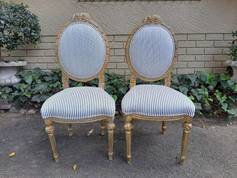 A 20th Century French Style Carved And Hand Gilded Giltwood Five Piece Set Comprising A Settee, A...