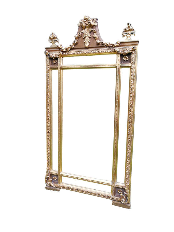 A French Style Ornately Carved and Gilded Bevelled Mirror