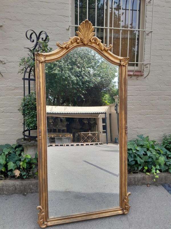 A French Style Ornately Carved And Gilded Bevelled Mirror 5