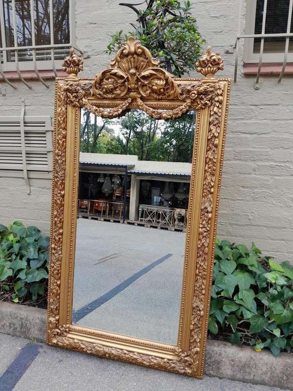 A French Style Ornately Carved And Gilded Bevelled Mirror 2