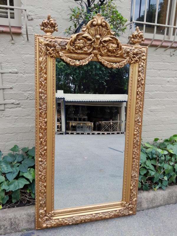A French Style Ornately Carved And Gilded Bevelled Mirror 2