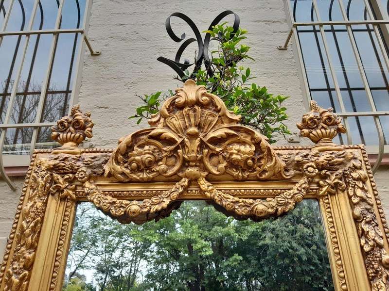 A French Style Ornately Carved And Gilded Bevelled Mirror 2