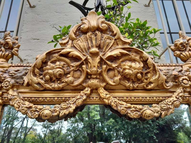 A French Style Ornately Carved And Gilded Bevelled Mirror 2