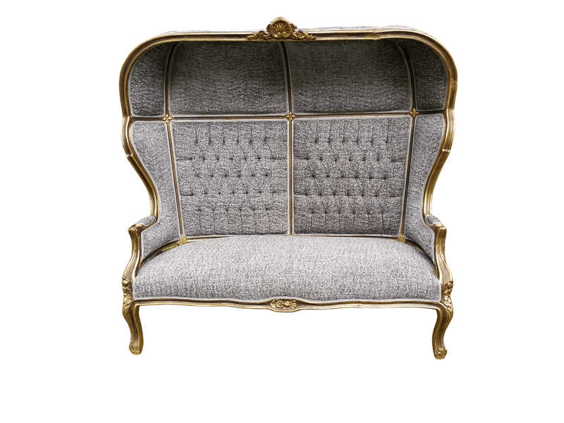 A French Style Gilded Dome/Canopy Double Chair (Modelled On The Famous Louis XV Chair)