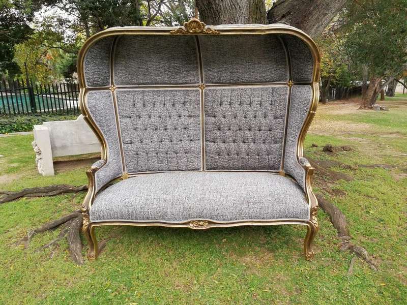 A French Style Gilded Dome/Canopy Double Chair (Modelled On The Famous Louis XV Chair)