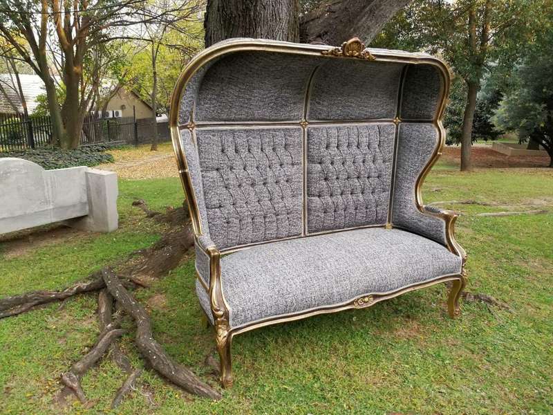A French Style Gilded Dome/Canopy Double Chair (Modelled On The Famous Louis XV Chair)