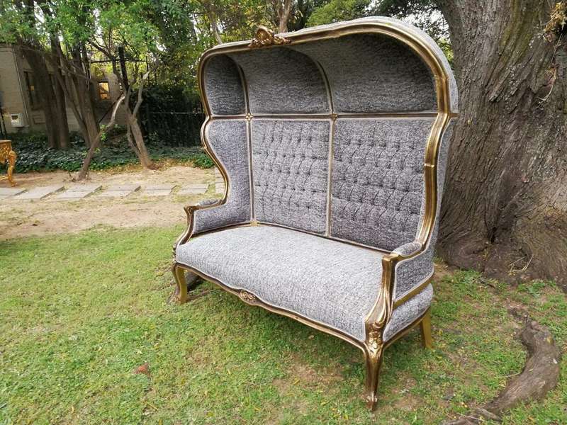 A French Style Gilded Dome/Canopy Double Chair (Modelled On The Famous Louis XV Chair)