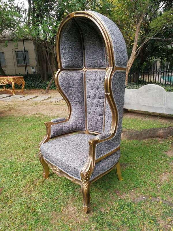 A French Style Gilded Dome/Canopy Chair (modelled on the famous Louis XV Chair)