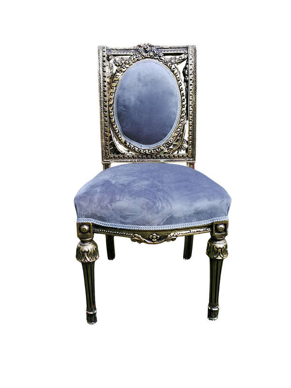 A French Style Ornately Carved and Gilded Dining Chair (Single chair)