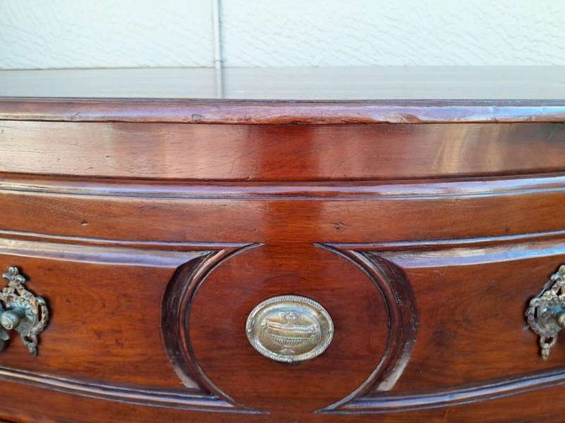 An Extremely Rare 18th Century French Provincial Fruitwood Chest of Drawers with Original Brass H...