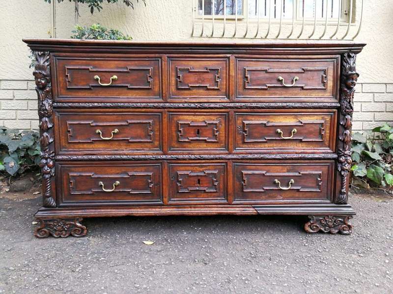 A Late 18th Century Mahogany Carved Chest Of Drawers With British Antique Dealers Association Sta...