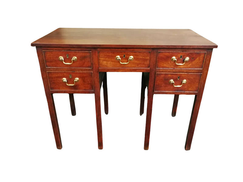 An 18th Century Oak Lowboy, With Brass Escutcheons And Loop Handles