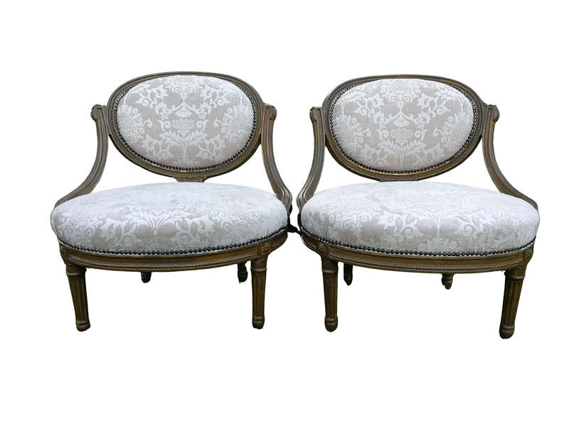 A Rare Pair of 18th Century French Gilt-wood Chairs