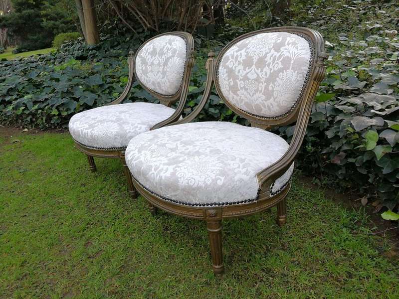 A Rare Pair of 18th Century French Gilt-wood Chairs
