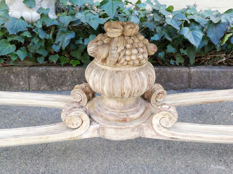 A 20th Century Carved and Bleached Teak Console / Server Table with Marble Top