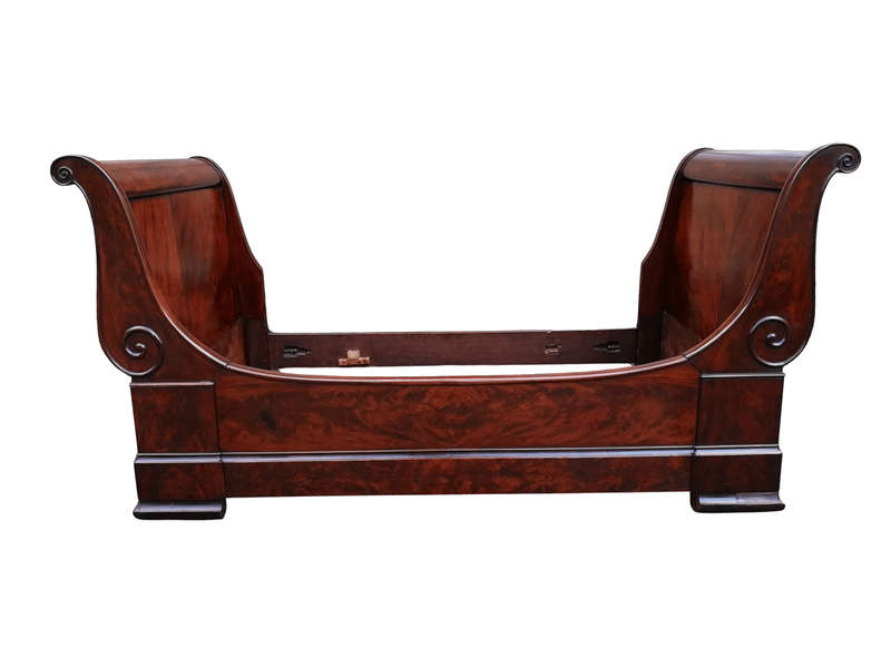 A 19th Century French Mahogany Lit Bateau/Day-Bed