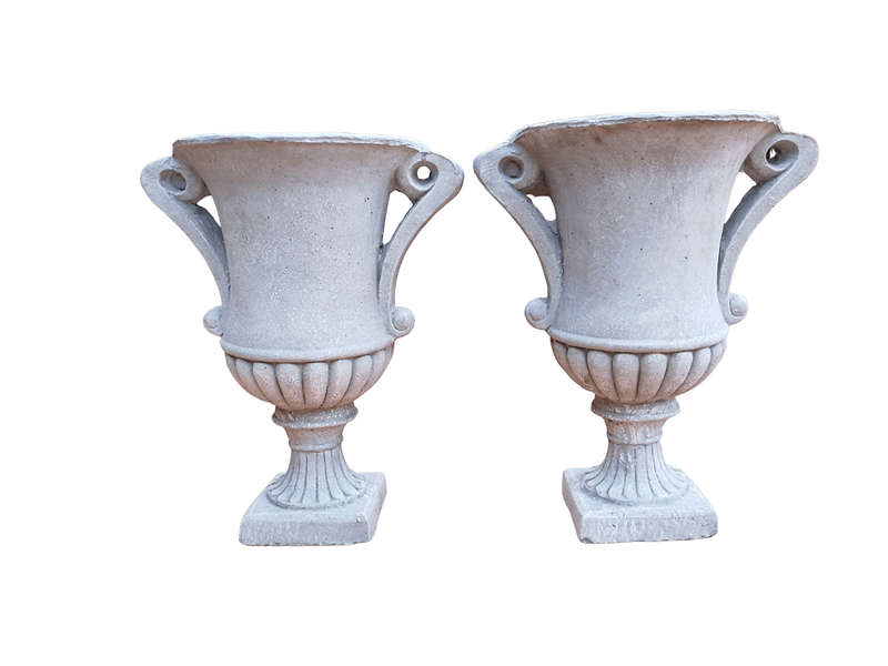Pair Of Concrete Pots With Handles
