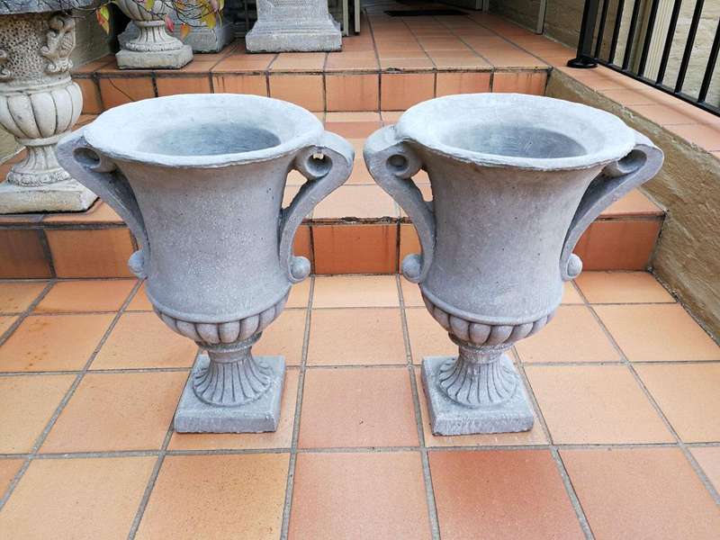 Pair Of Concrete Pots With Handles