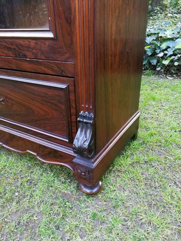 A Victorian Style Single Door Oak Display Cabinet / Bookcase