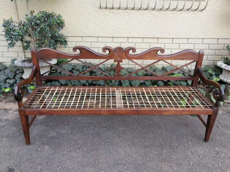 A Late 19th Century Cape Regency Stinkwood Rusbank/Riempie, Siegruhn Nd