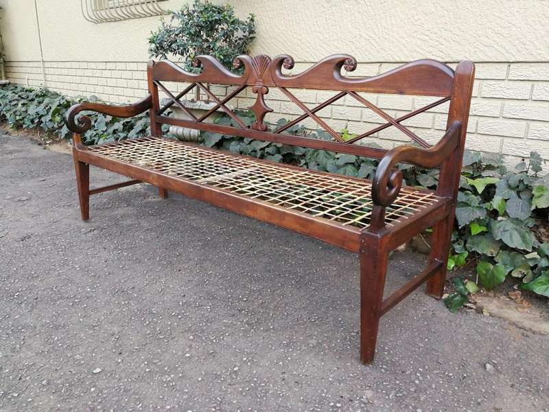 A Late 19th Century Cape Regency Stinkwood Rusbank/Riempie, Siegruhn Nd
