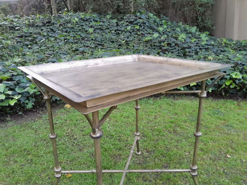 A Pair Of Custom-Made Wrought Iron Side Tables  