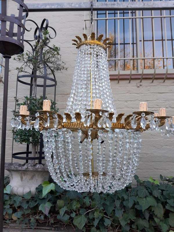 A Spectacular and Rare Pair of 20TH Century French Style Large Crystal Chandeliers Fully Restored...