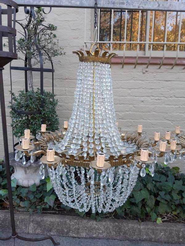 A Spectacular and Rare Pair of 20TH Century French Style Large Crystal Chandeliers Fully Restored...