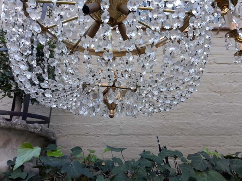 A Spectacular and Rare Pair of 20TH Century French Style Large Crystal Chandeliers Fully Restored...
