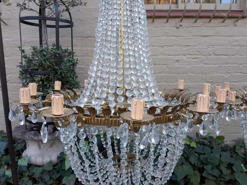 A Spectacular and Rare Pair of 20TH Century French Style Large Crystal Chandeliers Fully Restored...