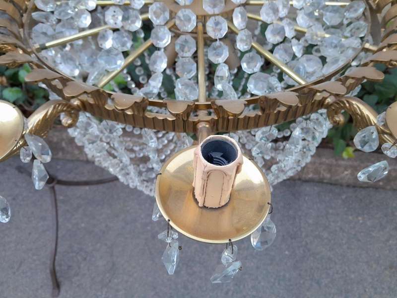 A Spectacular and Rare Pair of 20TH Century French Style Large Crystal Chandeliers Fully Restored...