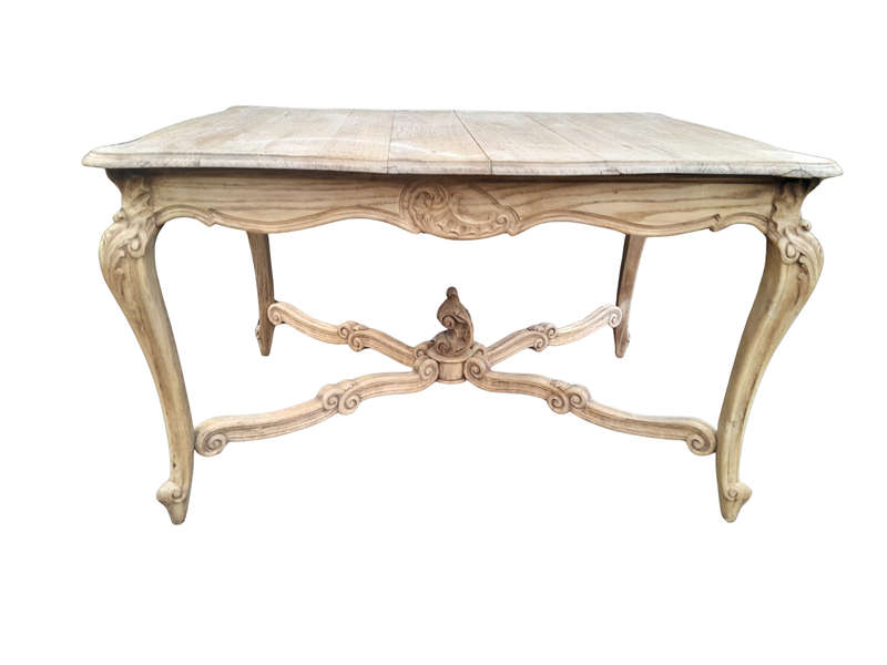 A 20th Century Carved Oak Dining / Entrance Table in a Contemporary Bleached / Natural Contempora...