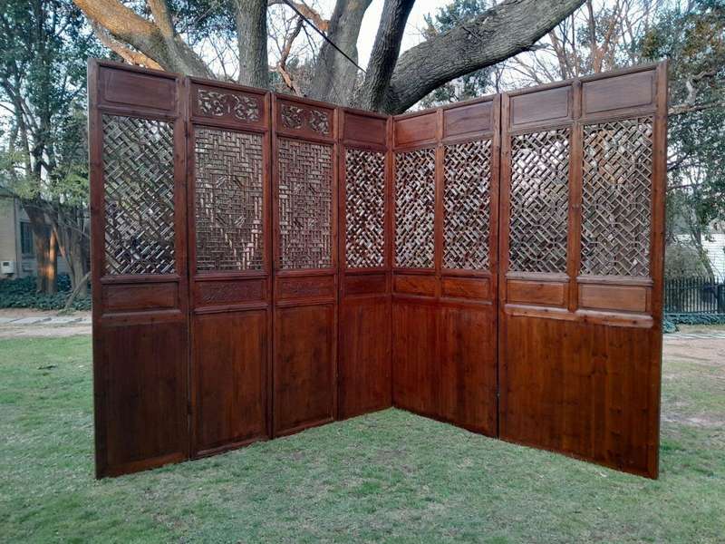 A First Half 20th Century Pair Of Double Chinese Elmwood Screen Panels (Two pairs available)