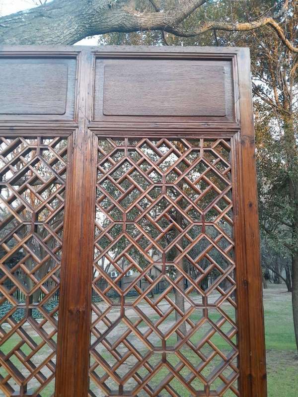 A First Half 20th Century Pair Of Double Chinese Elmwood Screen Panels (Two pairs available)