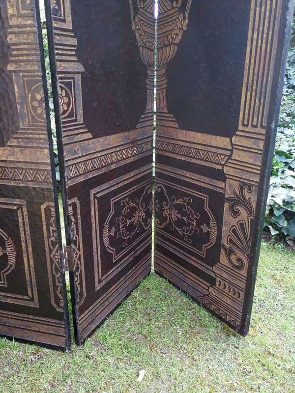 A Circa 1900 French Chinoiserie  Lacquered, Carved And Gilt-Painted Eight-Panel Screen