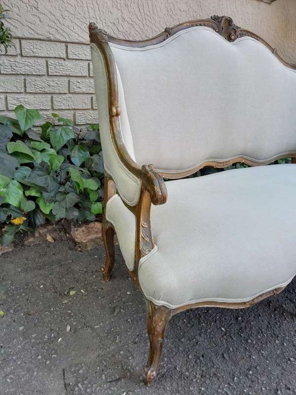 A Late 19th Century/Early 20th Century French Carved Walnut Settee+C18