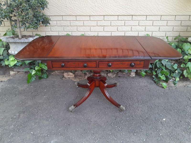 A Late 19th Century Circa 1880 Victorian Mahogany and Rosewood Pembroke Library Table with a Pair...