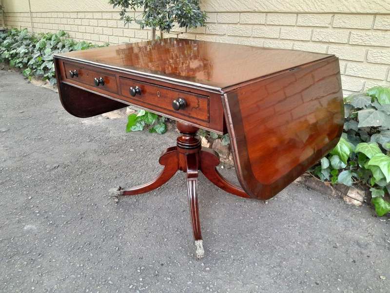 A Late 19th Century Circa 1880 Victorian Mahogany and Rosewood Pembroke Library Table with a Pair...