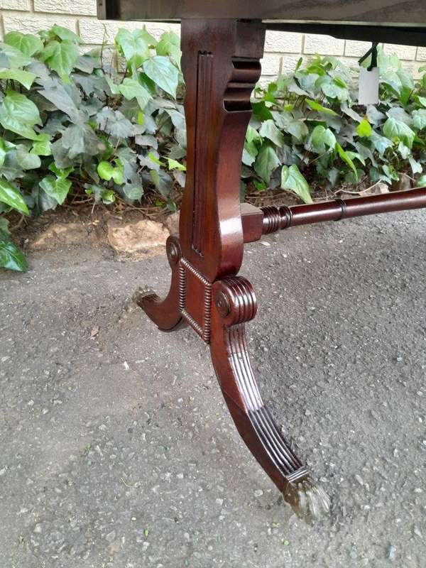 A Victorian Circa 1870, Mahogany Drop-side Library Table, With Drawers and Brass Escurcheons (the...