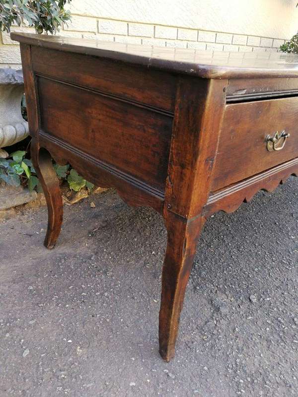A Late 19th Century Circa 1880s Oak Server With Brass Handles And Three Drawers