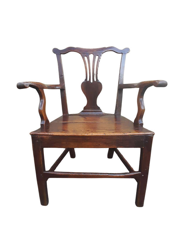 A Late 18th Century Circa 1880s Yew Wood Armchair