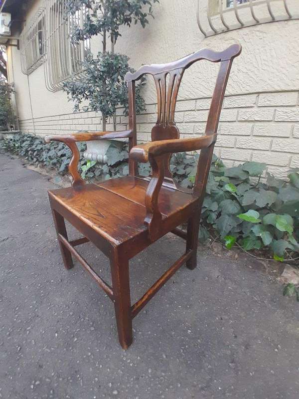 A Late 18th Century Circa 1880s Yew Wood Armchair