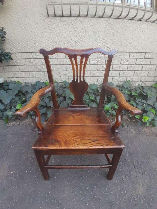 A Late 18th Century Circa 1880s Yew Wood Armchair