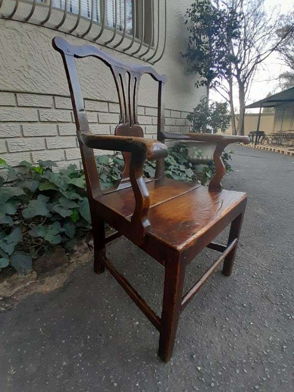A Late 18th Century Circa 1880s Yew Wood Armchair
