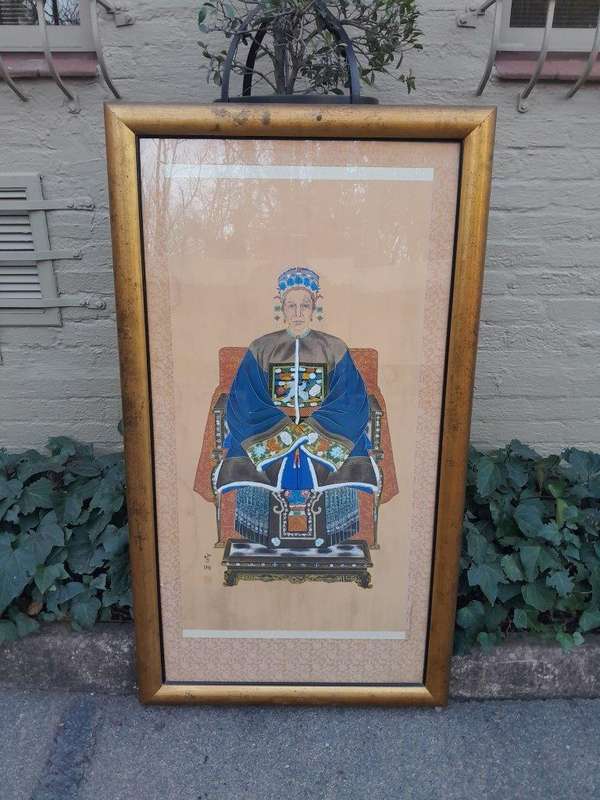 A 20th Century Chinese School Hand-Painted Lithograph Print On Silk