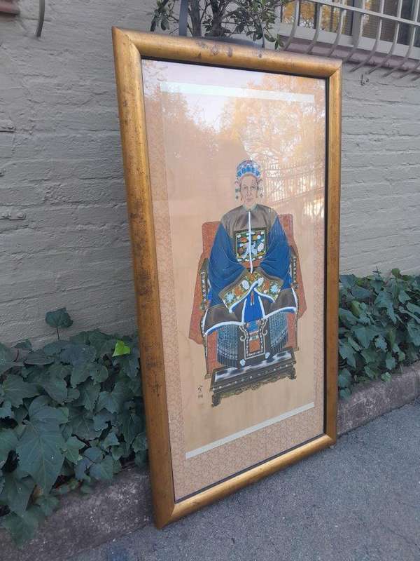 A 20th Century Chinese School Hand-Painted Lithograph Print On Silk