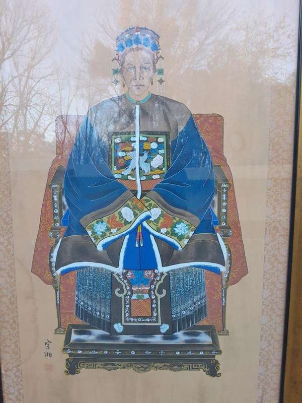 A 20th Century Chinese School Hand-Painted Lithograph Print On Silk