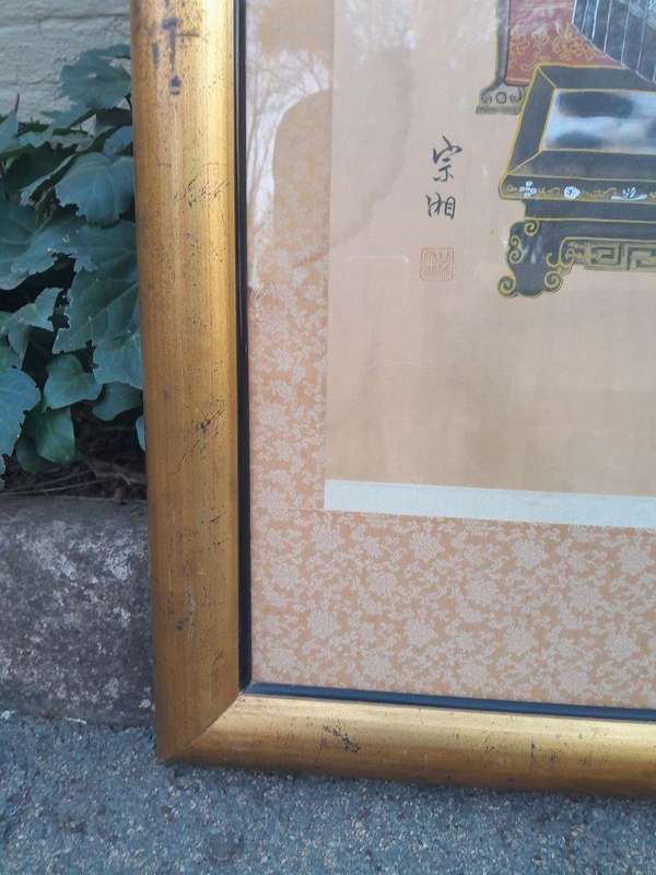 A 20th Century Chinese School Hand-Painted Lithograph Print On Silk