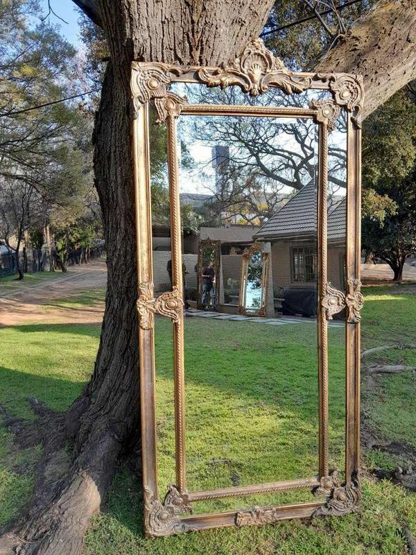 An Ornate Carved Rococo French Style Bevelled Mirror