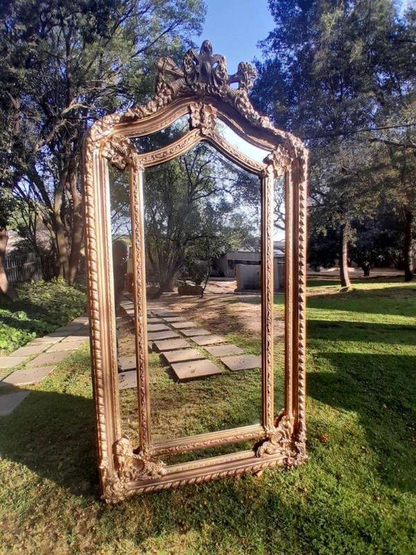 An Ornate Carved Rococo French Style Bevelled Mirror